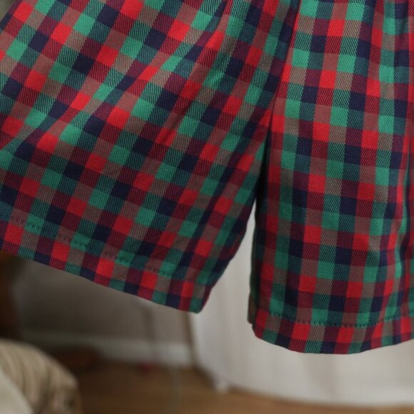 Vintage 90s Kelly's Kids Red Green Plaid Shortall Romper - Picture 4 of 6